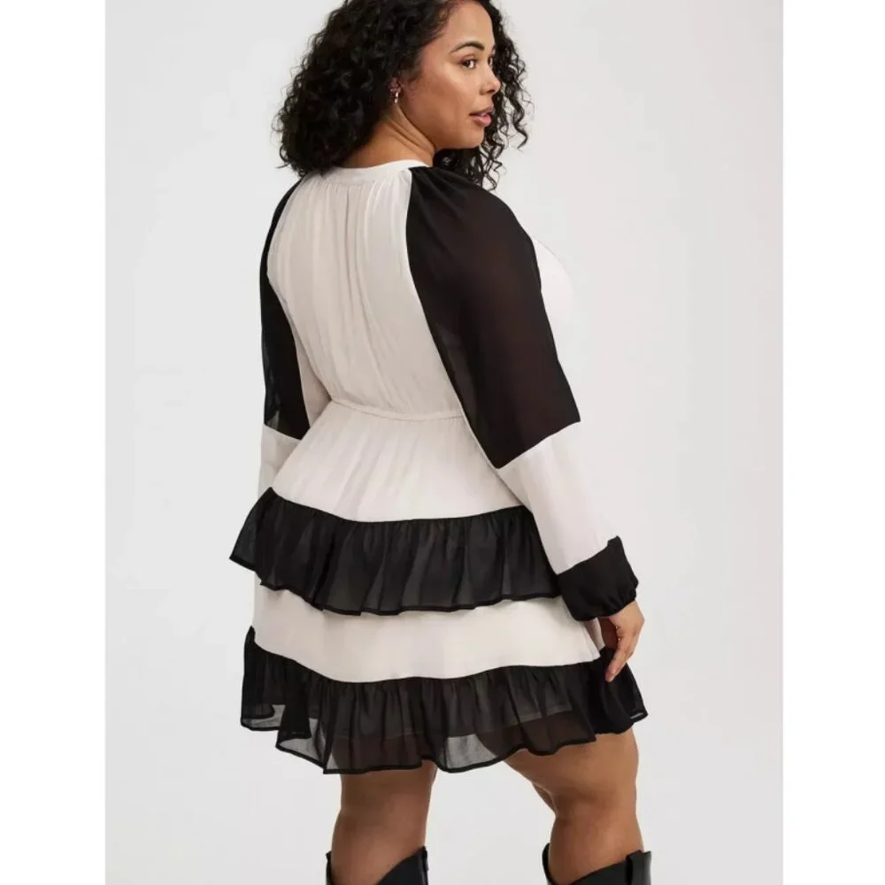 NWT Torrid 2 Mini Chiffon Double Tiered Dress 2X 18 20 - Picture 5 of 10